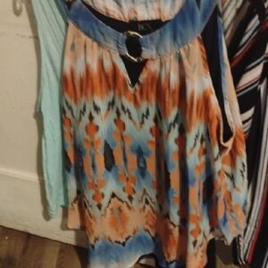 BC Printed Dress with Belt Detail